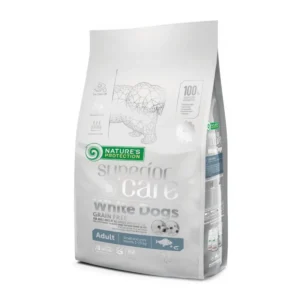 Natures Protection Adult Small&Mini white dogs Peste alb 1.5kg