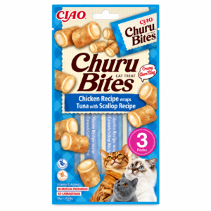 Churu Bites Recompensa cu Pui, Ton si Scoici 3 buc x 10g