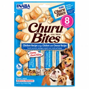 Churu Bites Recompense Caine cu Pui si Branza 8 bucati x 12g